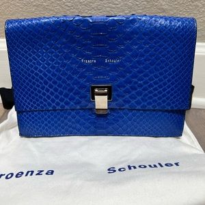 Brand New With Tag PROENZA SCHOULER Blue Python Small Lunch Bag